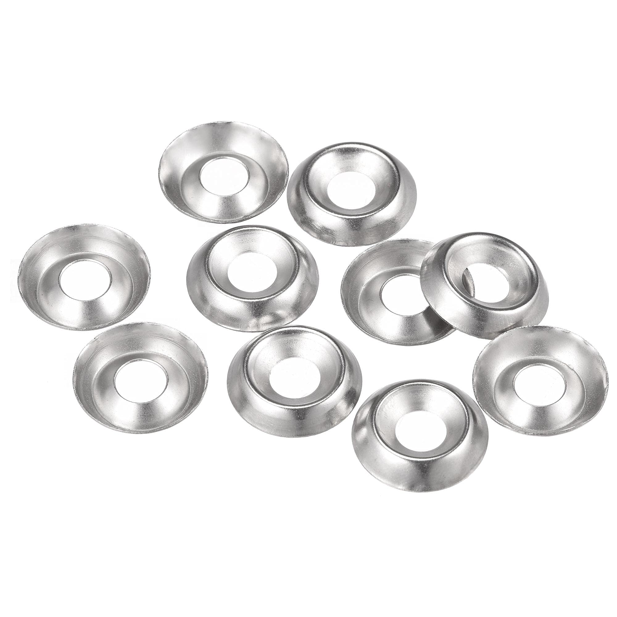 sourcing map #12 304 Stainless Steel Cup Washer Countersunk for Screw Bolt 100pcs