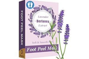 BERLANEY Foot Peeling Mask for Dry Cracked Feet(3 Pairs) - Exfoliating Foot Peel Mask with Natural Lavender Extract for Dry Cracked Feet Extreme and Removing Dead Skin