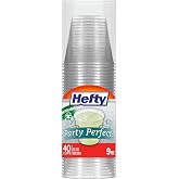 Hefty Deluxe Clear Plastic Party Cups (9 Ounce, 40 Count) | Small Clear Cups for Parties, Wedding Receptions, Birthdays, Snacks, Shatter Resistant, Easy Cleanup, Recyclable