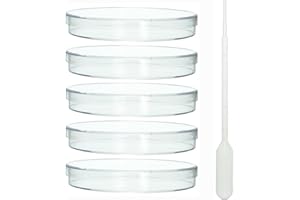 Norchemist Petri Dishes with Lids, 50 Pack 90mm Dia x 15mm Deep Plastic Container Plus 50 pcs Plastic Transfer Pipettes