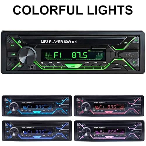 Aigoss Car Stereo with Bluetooth, Single Din Radio FM Media Player  USB/TF/SD/AUX Audio Receiver, Hands Free Ca