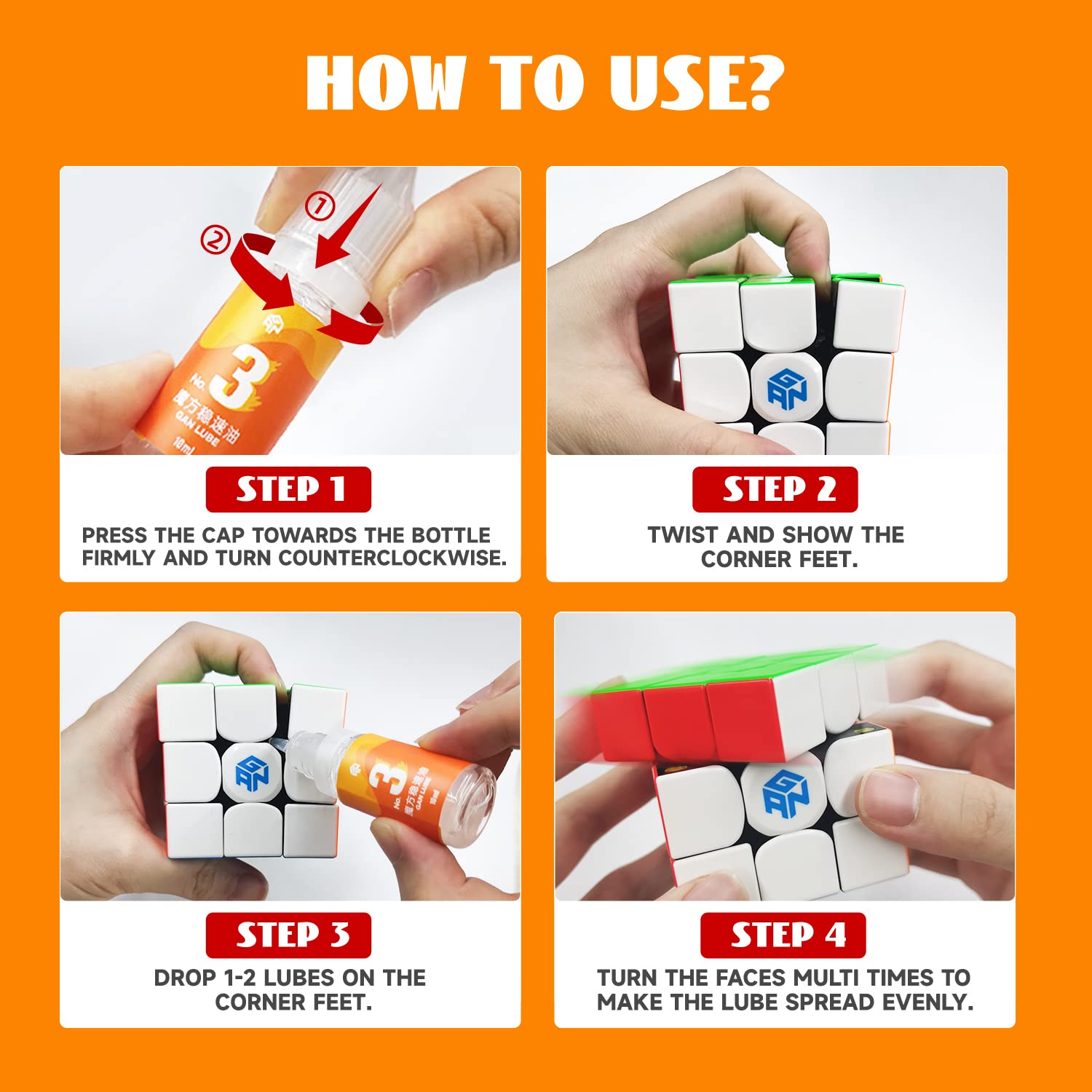 GAN Speed Cube Mastery Lube 10ml & Storage Bag, Lubricant for Cube Speed Stabilizing