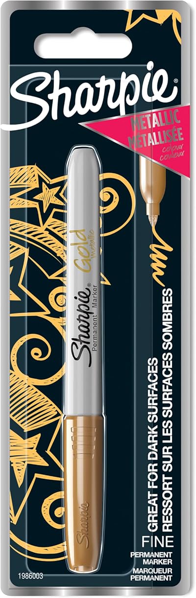 Sharpie Metallic Permanent Markers Gold Fine Point 1 Marker Pen