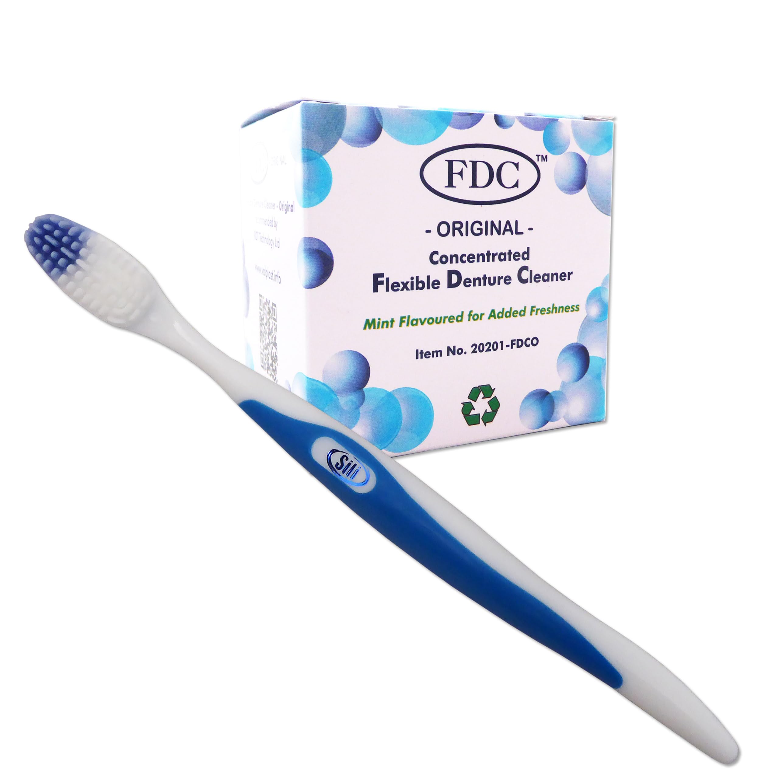 FDC Flexible Denture Cleaner & Silicone Brush ~ (Blue)
