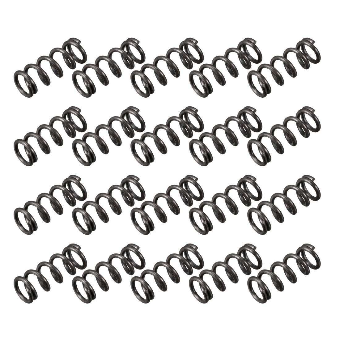 sourcingmap Compression Spring - 1.2mm Wire Dia , 8mm OD , 20mm Free Length Spring Steel Extension Spring,Black,20Pcs