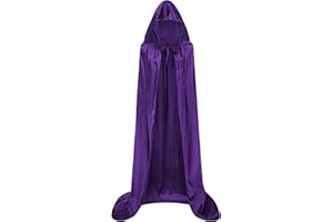 Dreamture Unisex Hooded Cloak Long Velvet Cape For Halloween Christmas Cosplay Costume