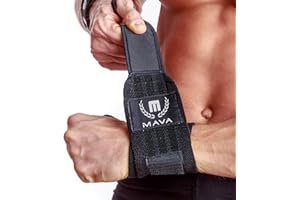 Mava Sports Double-Stitched Support Weightlifting Wrist Wraps for Painless Workouts, Heavy Lifting and Kettlebell, Unisex