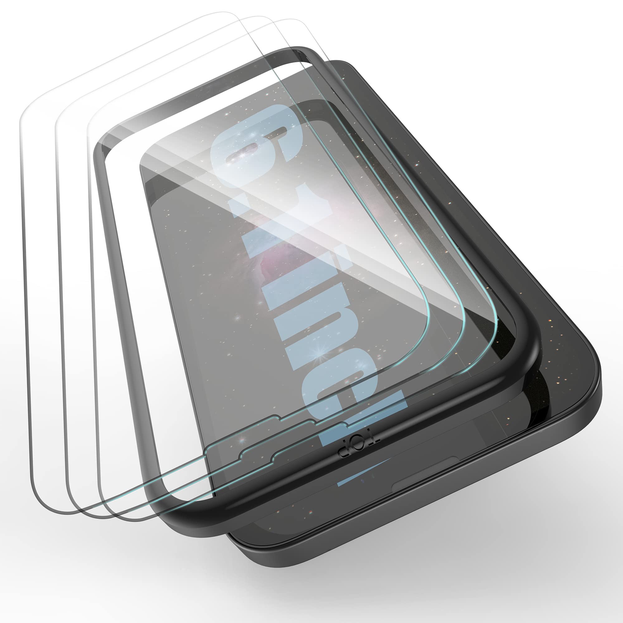SURPHY 3 Pack Screen Protector Compatible with iPhone 14 / iPhone 13 Pro/iPhone 13, (Anti-Fingerprint & Anti-Scratch) 9H 3D Tempered Glass Film for iPhone 14 13 Pro 13, HD Clear