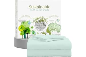 SUPREME ELEGANCE 100% Cotton Sheets, Light Green Queen Bed, 400 Thread Count Percale Weave Cooling Sheets, Light Green Queen Bed Sheet Set, Hotel Luxury Deep Pocket Cotton Sheets Queen