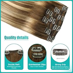 SURNEL Clip in Extensions Real Human Hair Balayage