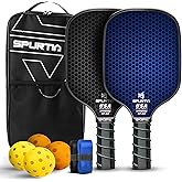 USAPA Approved Pickleball Paddle Set | Fiberglass Surface, with Balls, Grip Tapes & Carry Bag | Quiet, Lightweight Rackets for Men, Women & Beginners
