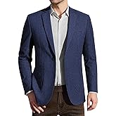 Moncace Men's Slim Fit Casual Blazer One Button Sport Coat Lightweight Suit Jacket with Patch Pocket