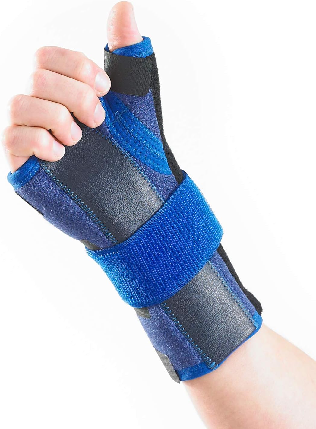 Neo G Wrist and Thumb Brace, Stabilized - Spica Support for Carpal Tunnel Syndrome, Arthritis, Tendonitis, Joint Pain - Adjustable Compression - Class 1 Medical Device - One Size - Left - Blue