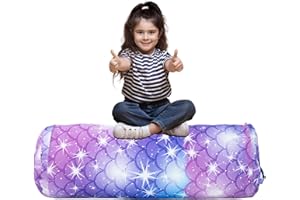 LOLOMLO Stuffed Animal Bean Bag Storage Chair for Kids Cover Only (No Filler), Organize, Sit, Play & Boxing, 100% Cotton Canvas Washable, Ultra Soft Cylinder Long Vertical Zipper Best Gift for Child