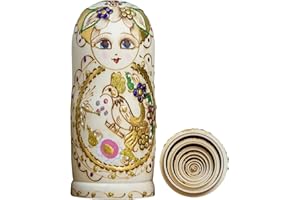 Matryoshka Russian Nesting Dolls Set of 10 Hand-Painted Wooden Figures Decorative Wooden Vehicles for Exhibition Dolls