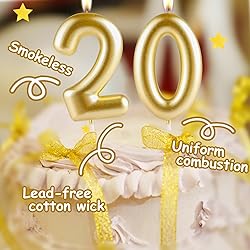 Hongplus Metallic Gold Number 50 Birthday Candle