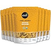 Elan Organic Banana Chips, Non-GMO, Vegan, Gluten-Free, Kosher, Sweetened with Organic Sugar, Crunchy Snacks, Sweet Snacks, 8