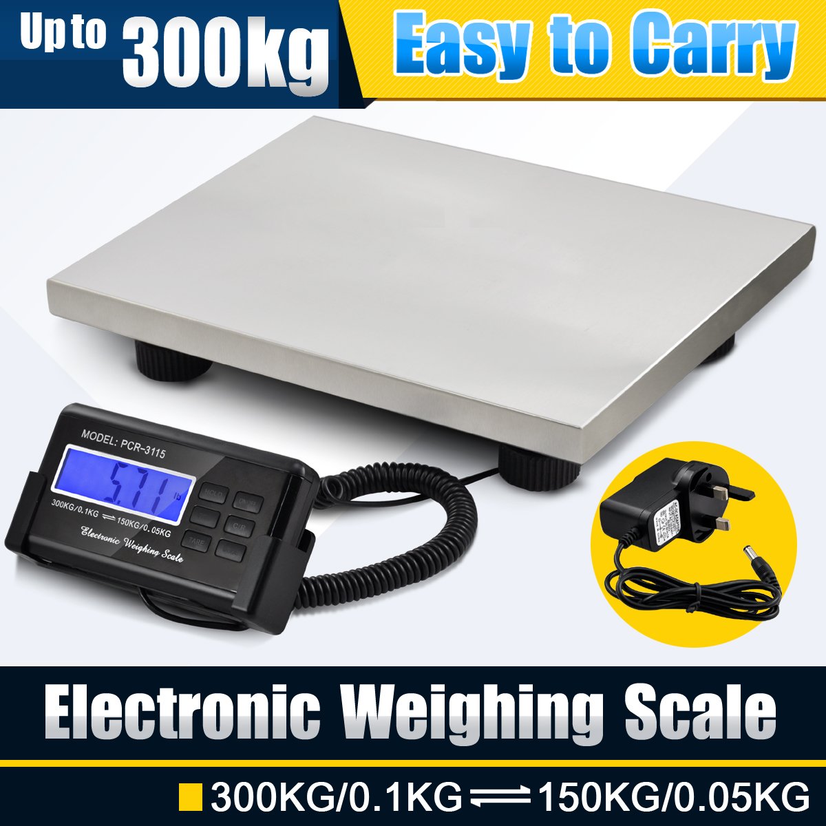 Popamazing Large Digital 150Kg/330lb Heavy Duty Postal Parcel Platform Scales Weigh Postal