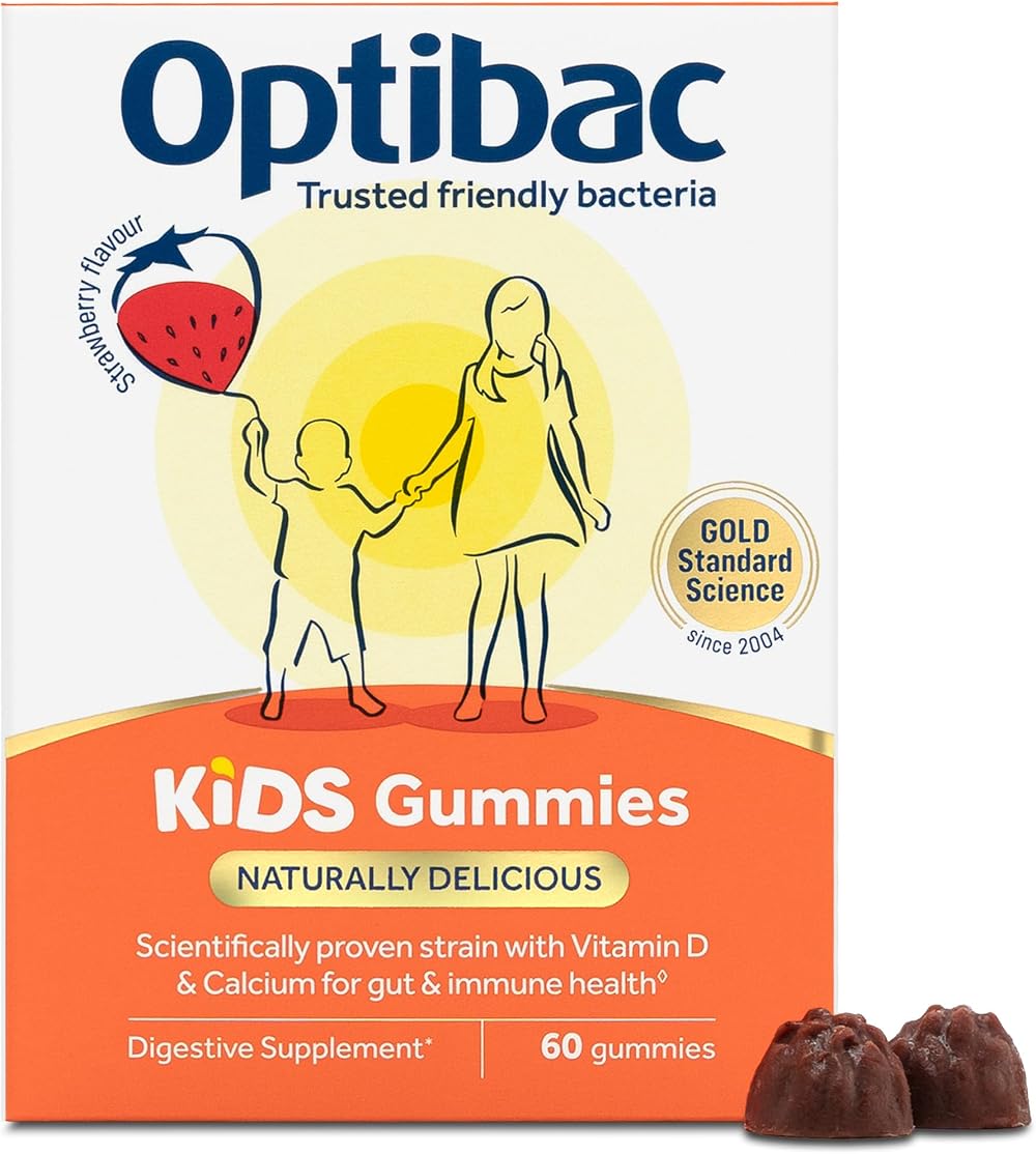 Optibac Probiotics Kids Probiotic Gummies Vitamin D Calcium 60 Vegan
