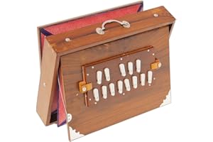 Shruti Box Teak Wood Size (16" X 12" X 3") Inches~Tuned : 440 Hz, Gig Bag, Natural Teak Wood Color, Key -C To C (Lower Tone- 