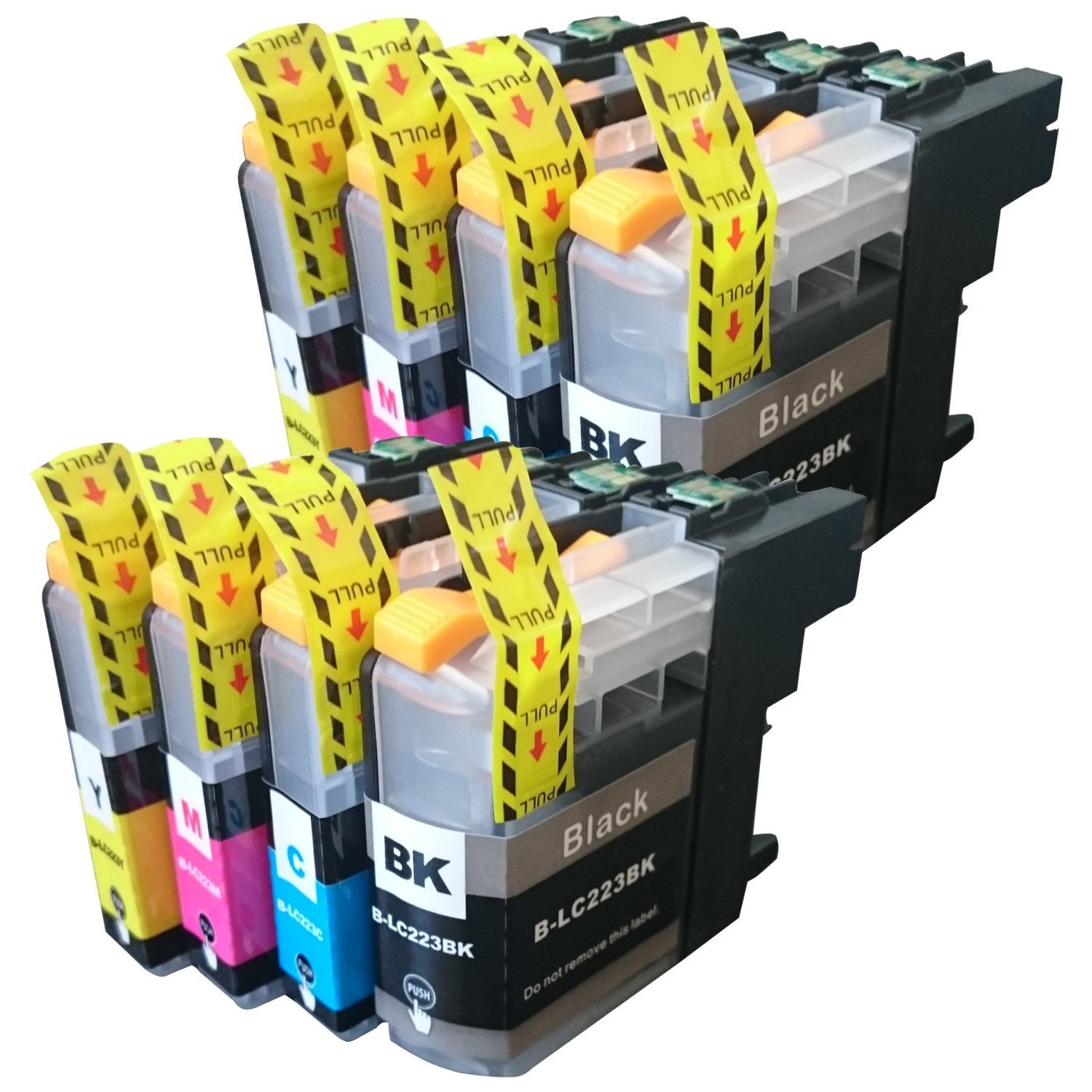 8 XL High Capacity Chipped Printer Ink Cartridges LC-223 Multipack Compatible with Brother DCP-J4120DW, MFC-J4420DW, MFC-J4620DW, MFC-J4625DW, MFC-J5320DW, MFC-J5620DW, MFC-J5625DW, MFC-J5720DW BVH Direct to replace Brother LC223XL Black Cyan Magenta Yellow