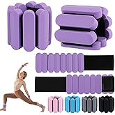 Wrist Weights – Adjustable Ankle Wrist Weights for Women & Men – Set of Weighted Bangles 2 lbs (1 lb Each) | Arm and Leg Weights for Pilates, Yoga, Running & Walking (Purple)