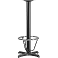EMMA + OLIVER 22" x 22" Cast Iron Bar Table X-Base with Foot Ring