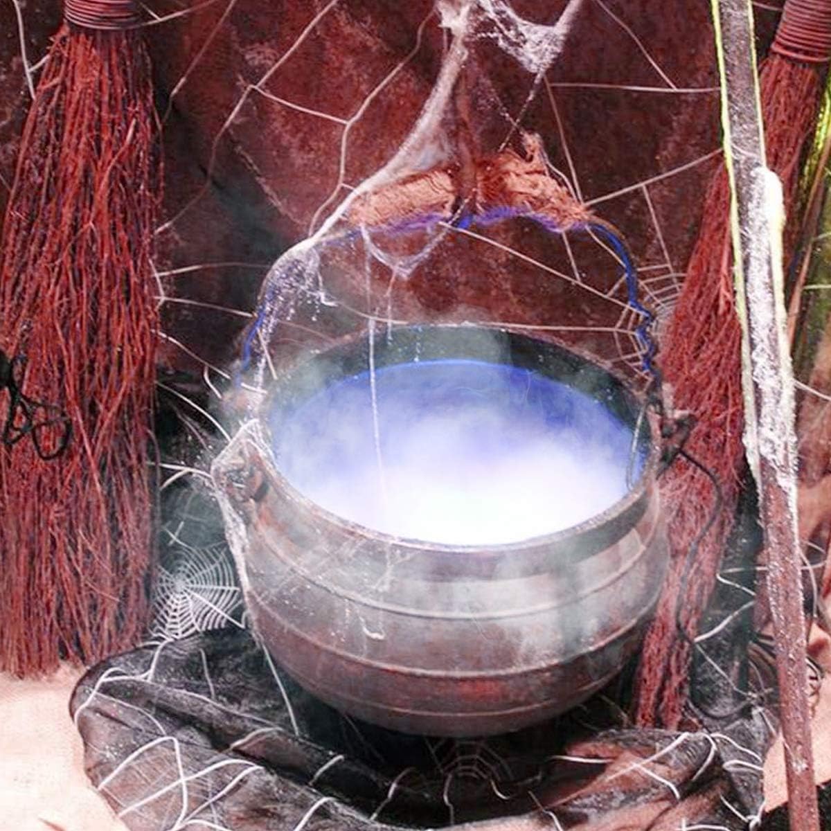 Halloween Party Mist Maker,Ultrasonic Mist Maker Fogger with Waterproof Frame 12 LED Red Yellow and Blue Light Flashes: Home & Kitchen