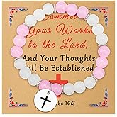 Christian Gifts for Women Daughter Bracelets with Gifts Cards Religious Gift for Friends Family Bible Verse Scripture Baptism Faith Christmas Graduation Gift Inspirational Beaded Bracelets for Women