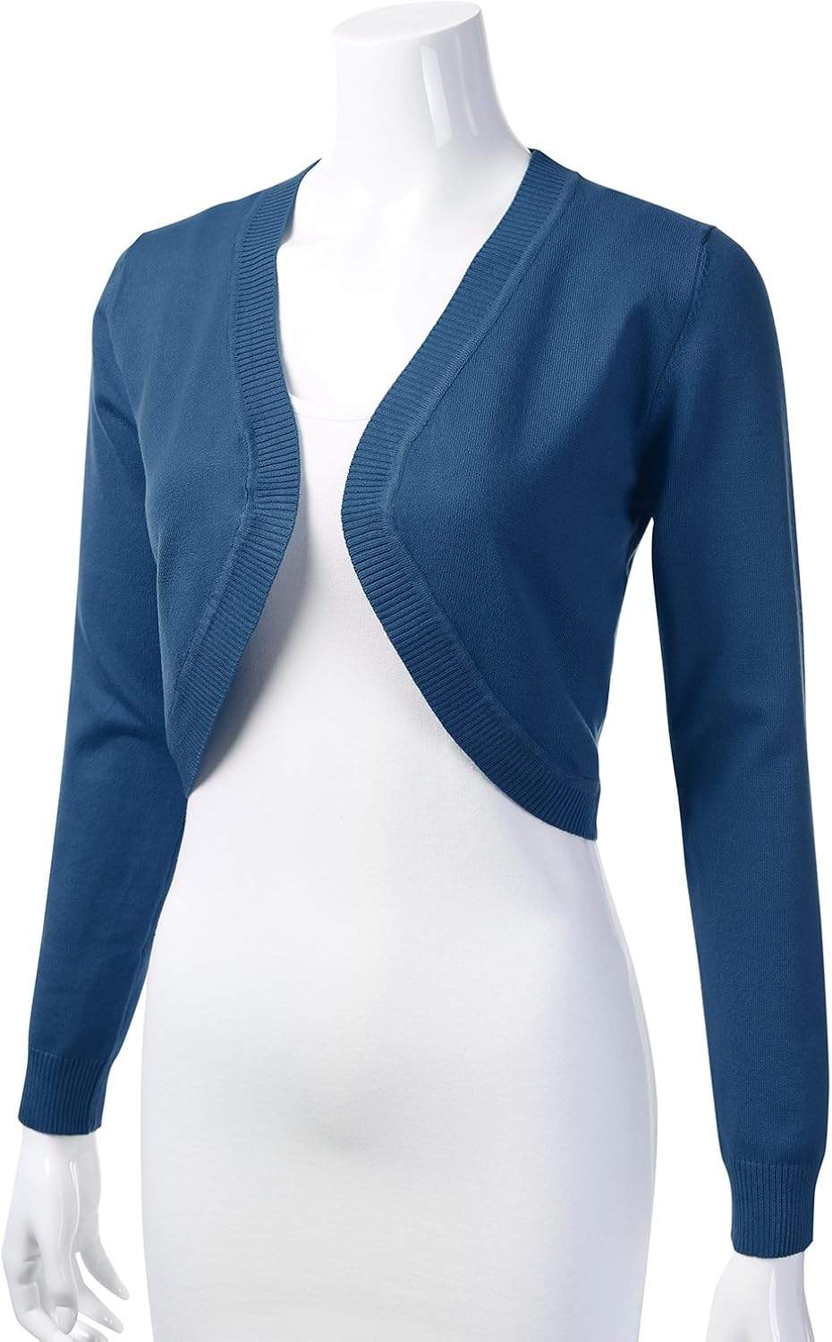 Sweaters SXL Womens Cropped Open Front Bolero Shrug Long Sleeve Knit