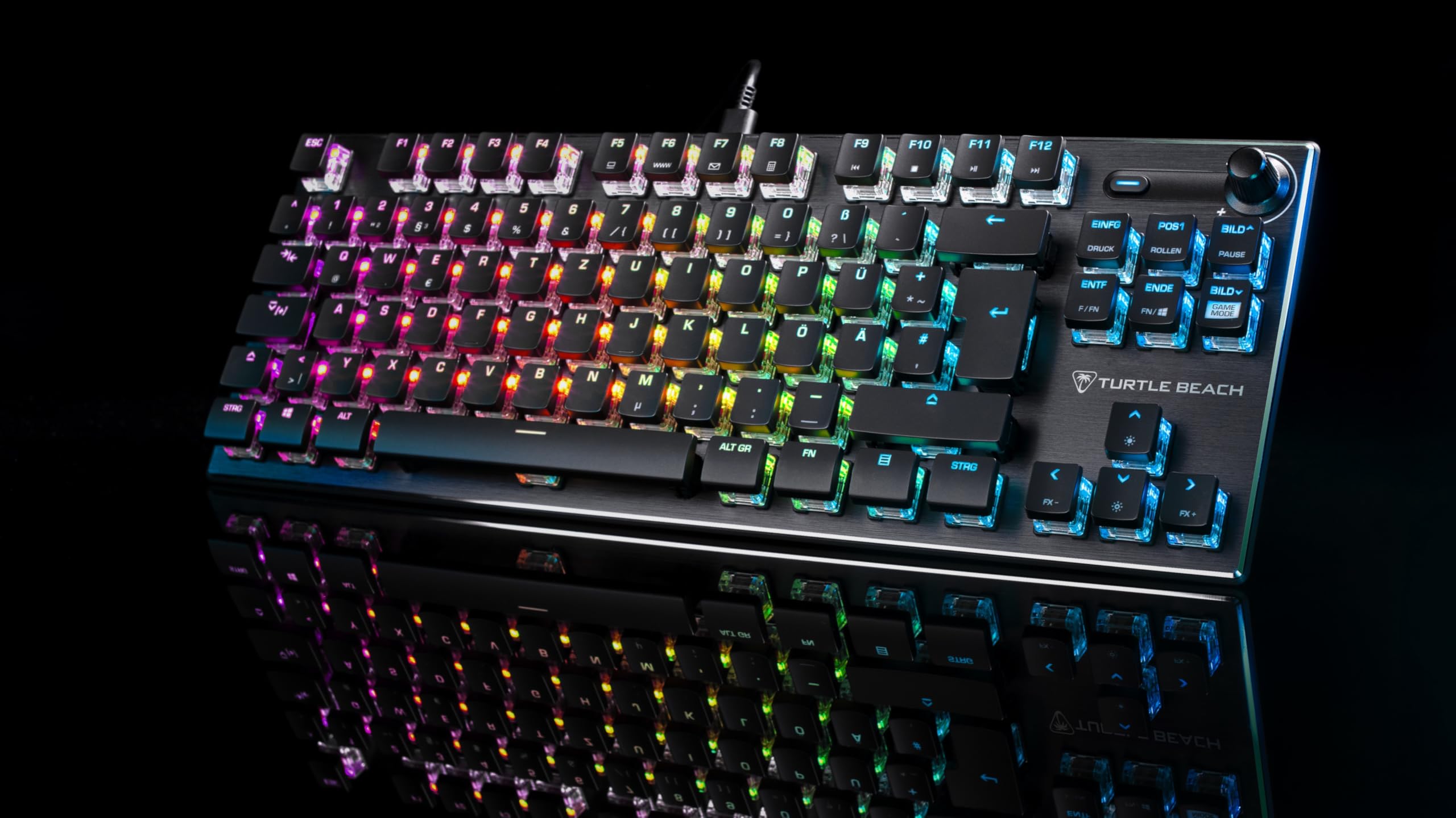 Turtle Beach Vulcan TKL – mechanische Titan Switch PC-Gaming-Tastatur mit AIMO RGB-Beleuchtung und eloxierter Aluminium-Abdeckplatte 6