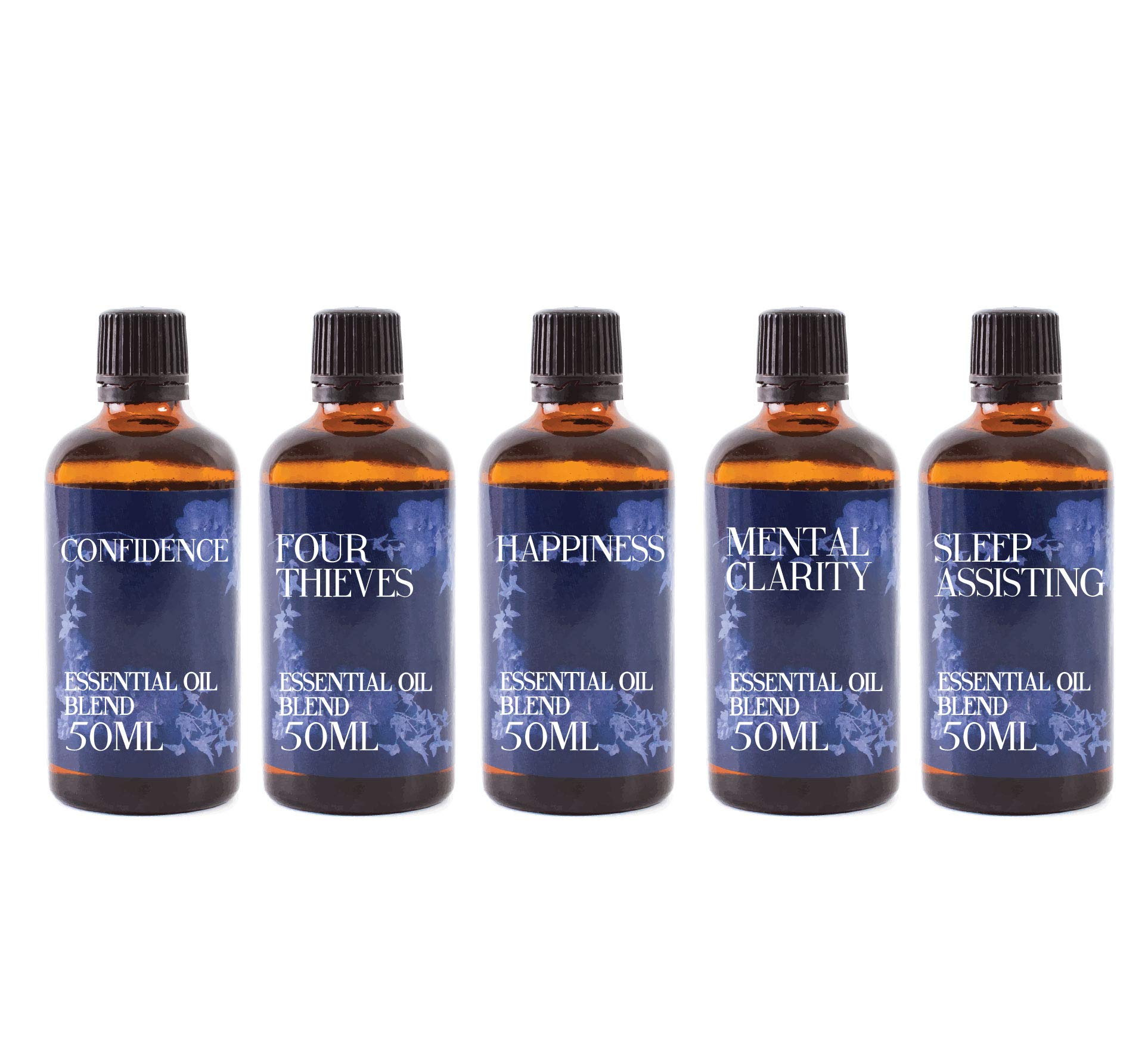Mystic Moments | Everyday Essentials Essential Oil Blend Gift Pack 5 x 50ml | 5 Aromatherapy Oils for Mood, Clarity & Relaxation | Confidence, Four Thieves, Happiness, Mental Clarity & Sleep