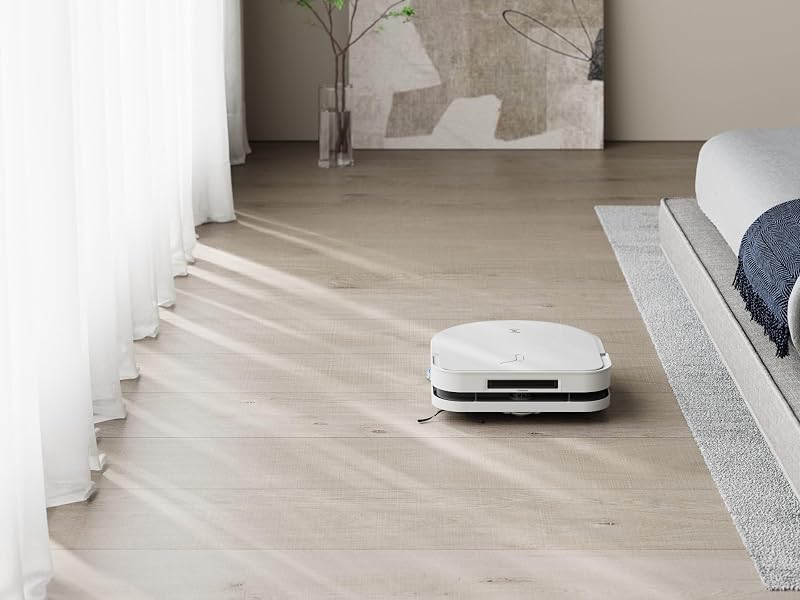 ECOVACS DEEBOT X5 Omni Robot Vacuum com estação tudo-em-um, 12800 Pa, ZeroTangle, TruEdge™ Adaptive Edge Mopping, esfregando com água quente a 70 °C