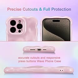 UEEBAI Ripple Case for iPhone 15, Cute Silver Cover