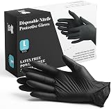 The Real Touch Black Nitrile Gloves Latex Free Powder Free 100 Count view 1