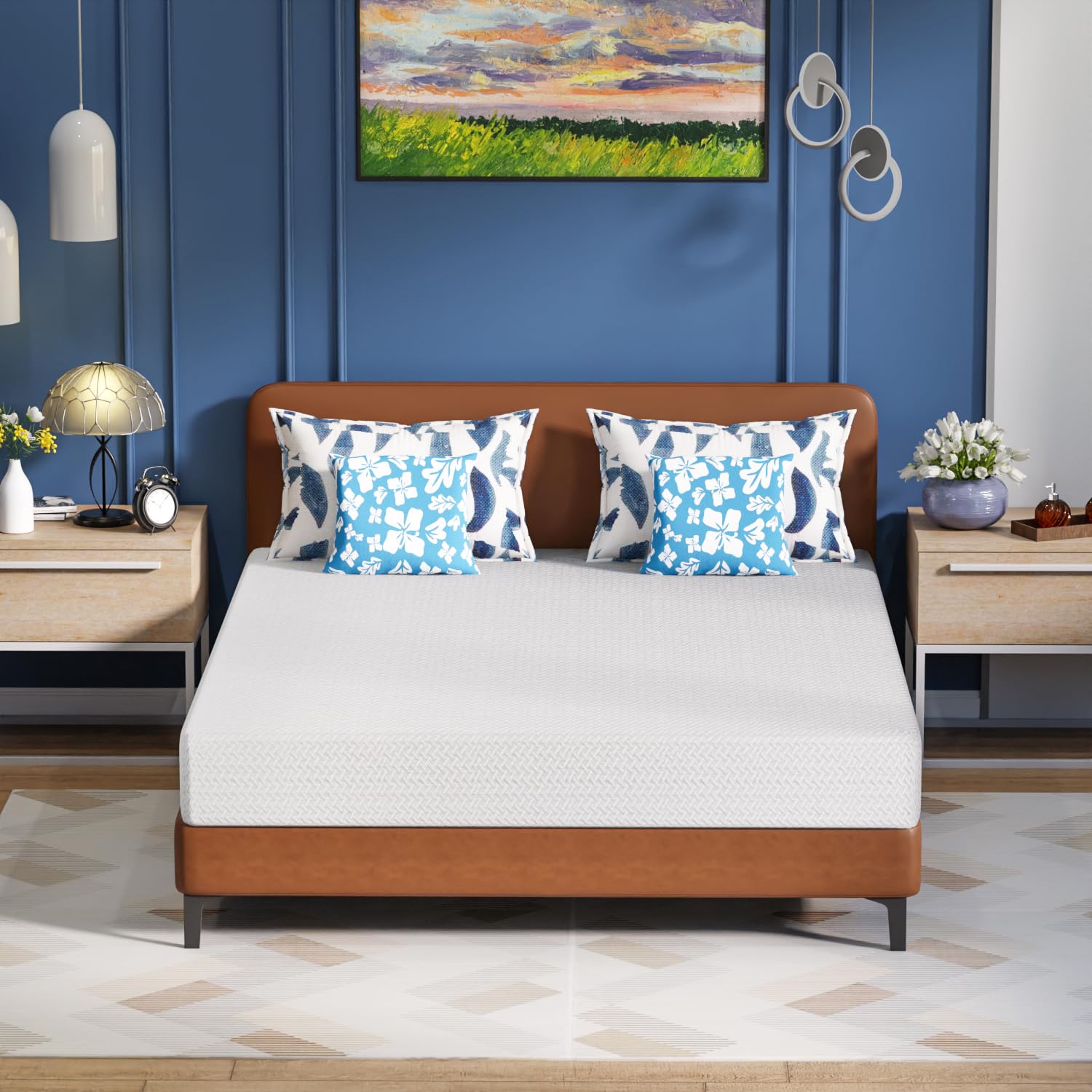 Photo 1 of FDW 10 Inch Green Tea King Cooling Gel Memory Foam Mattress/Medium-Firm Mattress for Pressure Relief for Kid Adults/CertiPUR-US Certified/Mattress in a Box, King