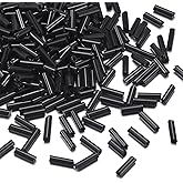 Pandahall About 1250pcs/ 50g Tube Glass Bugle Beads 6x1.8mm Loose Glass Seed Bead Spacers for Jewelry Making (Black)