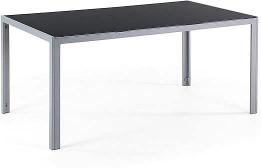 Beliani Moderner Gartentisch Fur 6 Personen Sicherheitsglas Aluminium Schwarz Catania Beliani Amazon De Kuche Haushalt