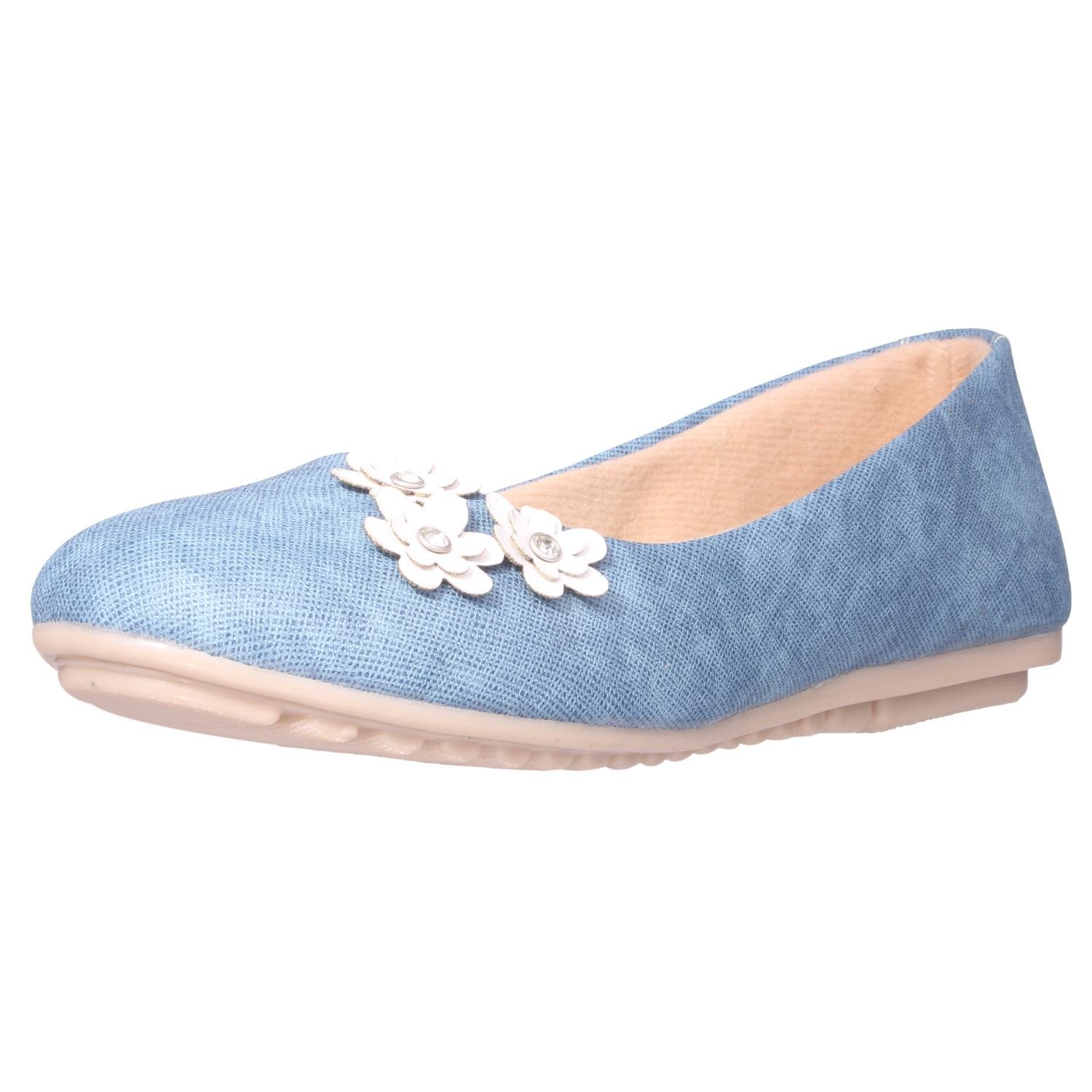 beautiful blue color synthetic material bellerinas from shezone