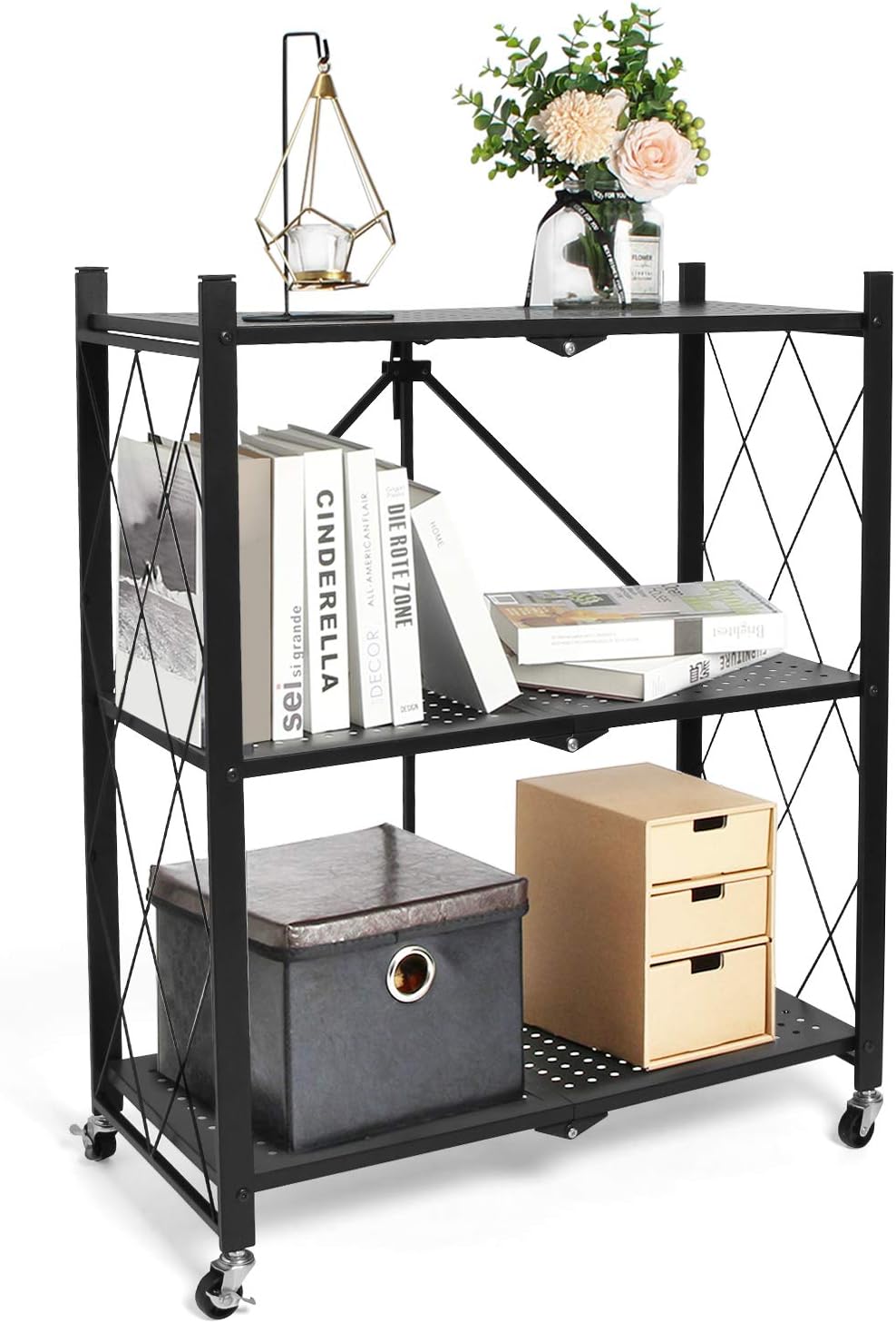 Faltbares Regal Mit Rädern - Heavy Duty Für Küche, Garage & Mehr