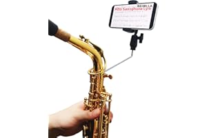 Saxophone Lyre,Adjustable 360° Rotation Professional for Alto,Tenor & Bari Sax Lyre,Marching Band Phone Holder,fit 4 x 4mm Sq