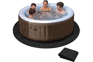 FENXAM 90 Inch Dia Round Hot Tub Mat, Large Washable Above Ground Protector Pad Water Absorb with Slip-Proof Backing, Portable Spa Pool Accessories for Outdoor Indoor Hot Tubs Protect from Wear (90“ Round)