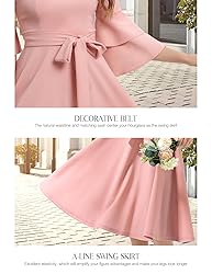 DRESSTELLS Women's Blush Pink Cocktail Tea Party