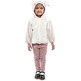 Little Adventures Animal Vest Costumes Dress Ups - Machine Washable Child Pretend Party and Nativity Outfits (Sheep, Age 8-12)
