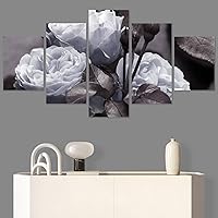 SIGNWIN 5 Panel Canvas Wall Art Modern Art Bouquet Colorful Decorative Elements Floral Multicolor Photography for Home Decorations Ready to Hang - 60