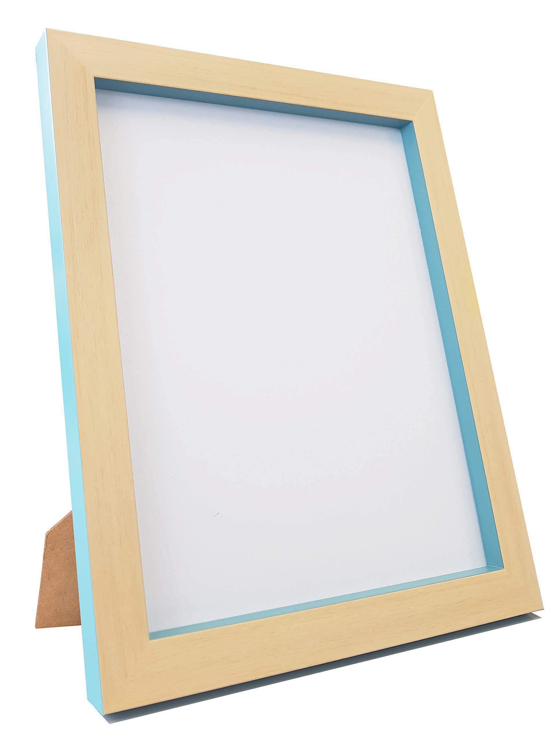 FRAMES BY POST Picture Frame, Recycled Plastic, Beech/Teal Blue, 6 x 4-Inch