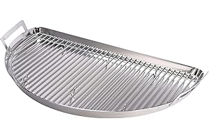 SLOW 'N SEAR SnS Grills Slow ‘N Sear Deluxe Drip 'n Griddle Pan - Kettle Grill Accessory for Searing, Dripping, and Griddling, Stainless Steel 3-in-1 BBQ Accessory