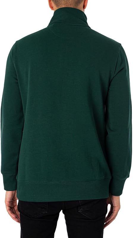Homme Sweat-Shirt À Demi-Fermeture Éclair Regular Shield, Tartan Green, L