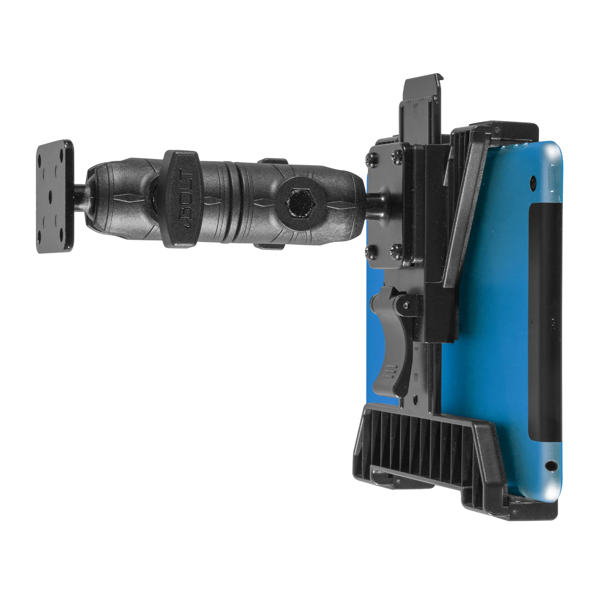 iBolt TabDock DynaMount AMPS w/ 4.25î Double Socket Arm Drill Base Mount for All 7î-10î Tablets for Trucks, ELDís, Wall Mounting, Sprinter Vans, etc.