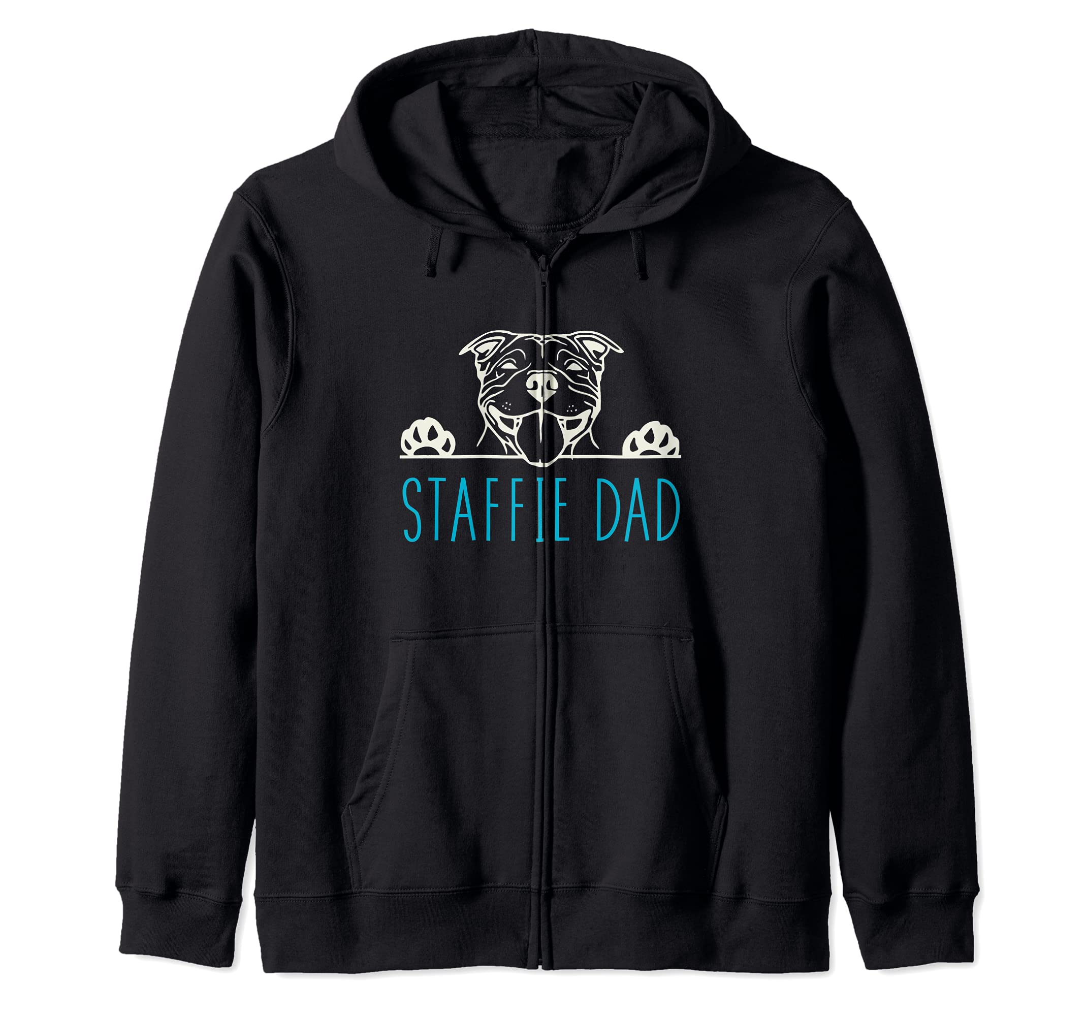 Staffie Dad with Staffordshire Bull Terrier Dog Zip Hoodie